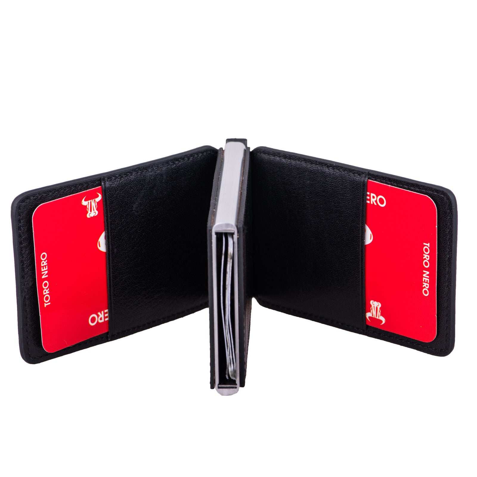 Férfi bőr kártyatartó, fekete, Master Slide, RFID-védelemmel
