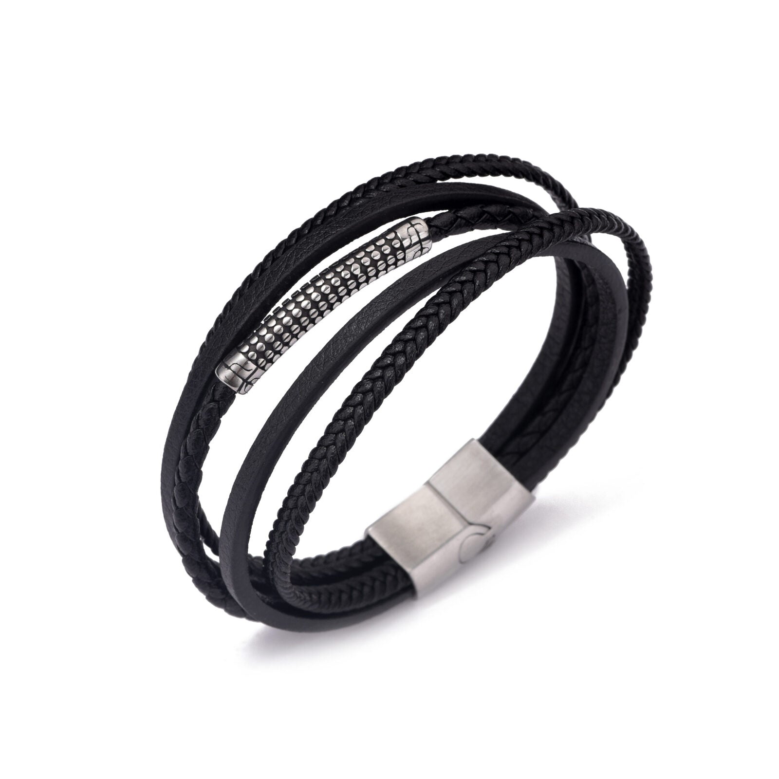 bratara-barbati-piele-naturala-negru-argintiu-Liam.jpg