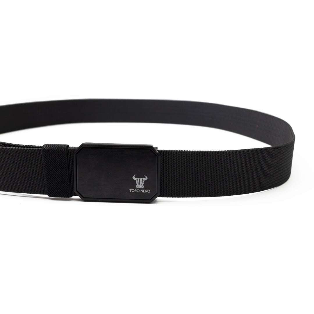 Cinturón elástico para hombre, hebilla magnética, ajustable a múltiples tamaños (máximo 125cm), negro Tor