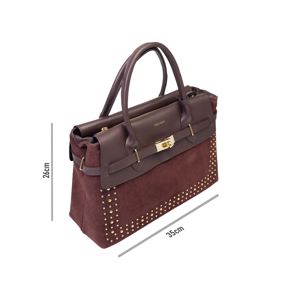 Bolso de mujer de piel genuina burdeos Mira