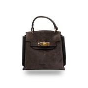 Bolso de mujer de piel auténtica marrón oscuro Renata