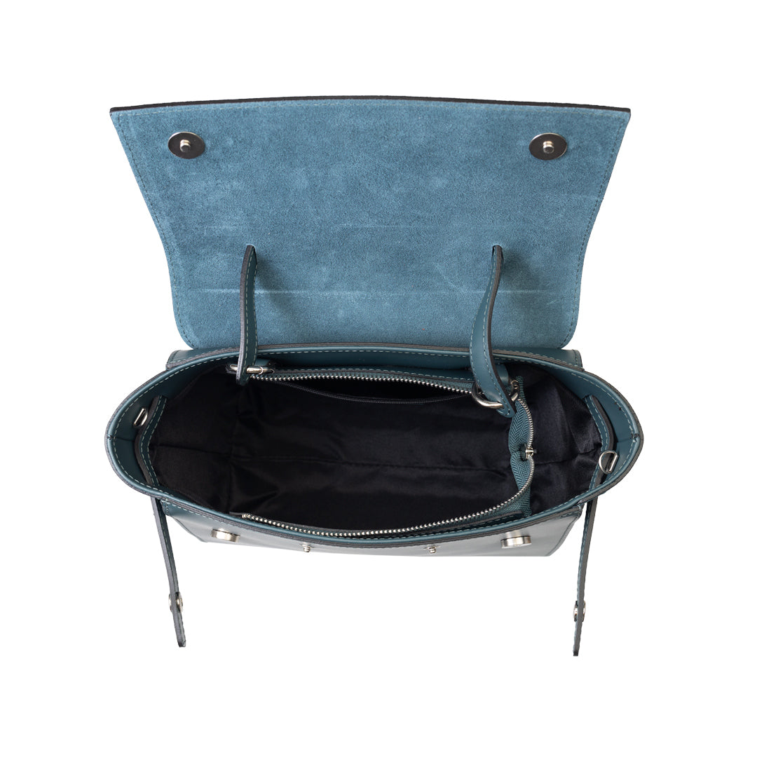 Erika petrolzöld velúr női táska