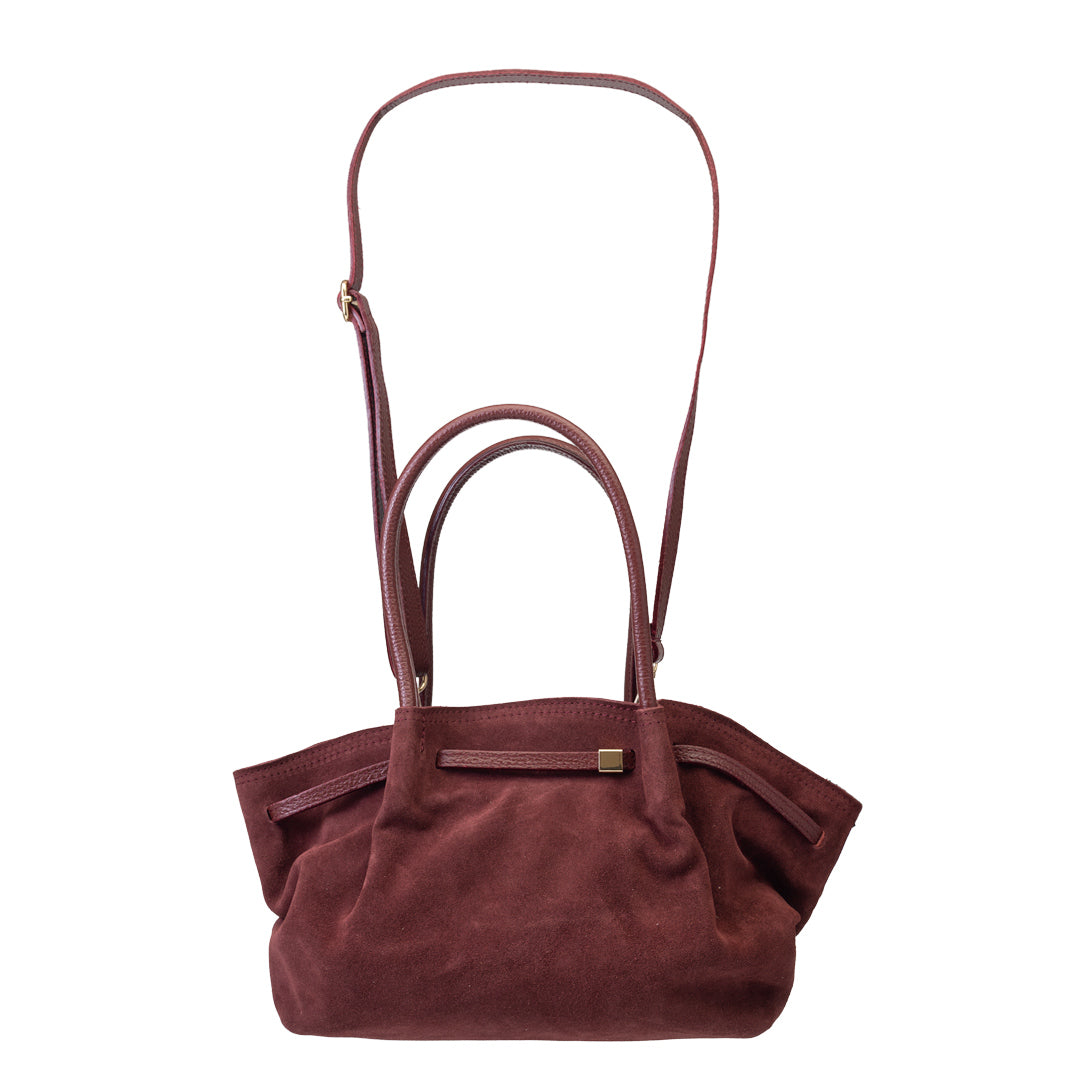 Women's burgundy genuine leather bag Elena