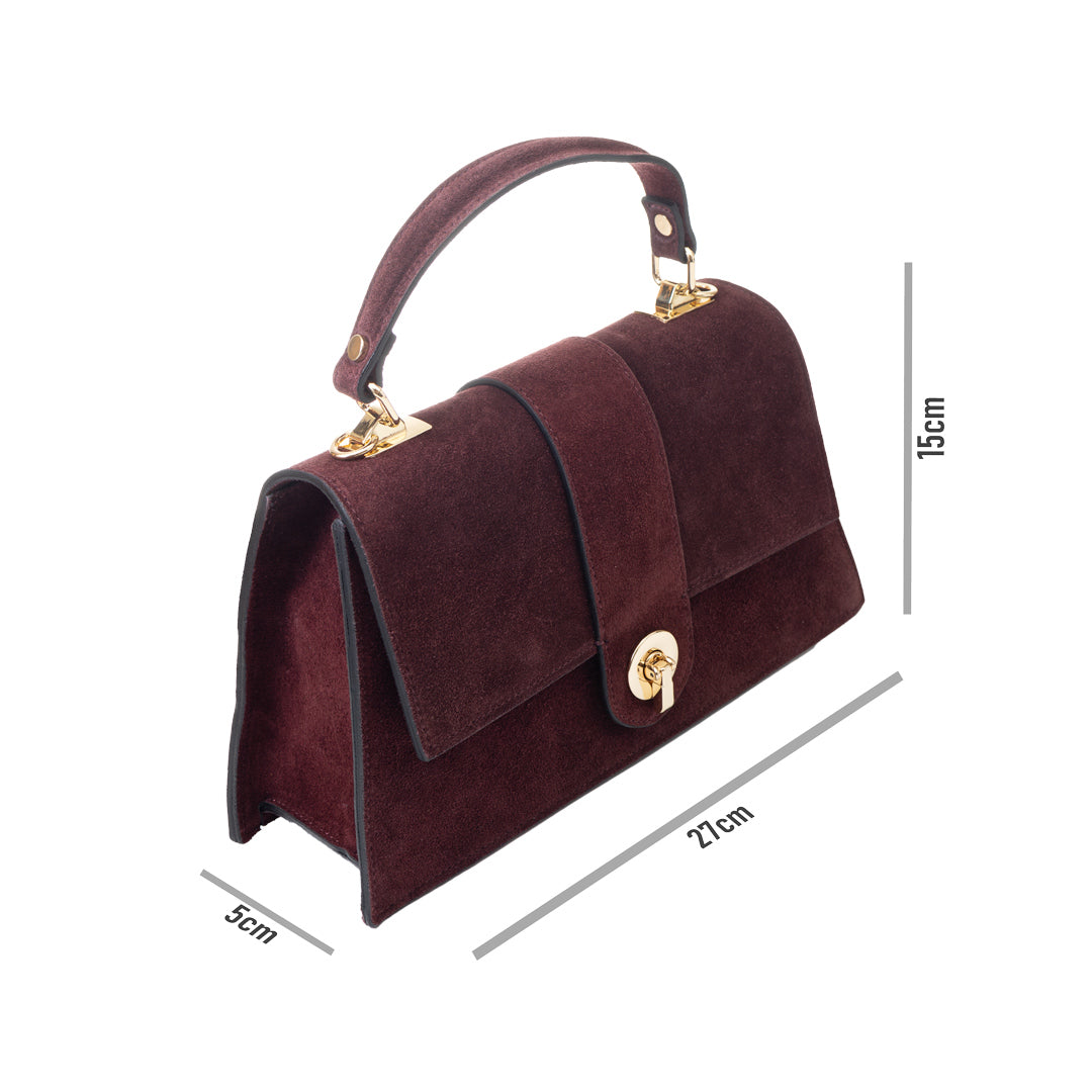 Borsa da donna in vera pelle bordeaux Verona
