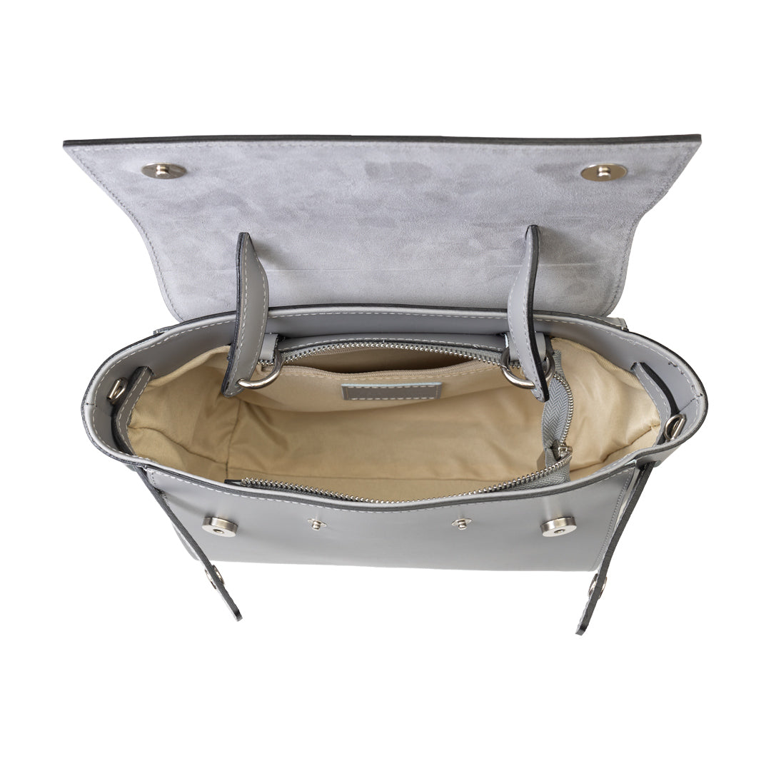 Sac à main en cuir véritable gris Erika