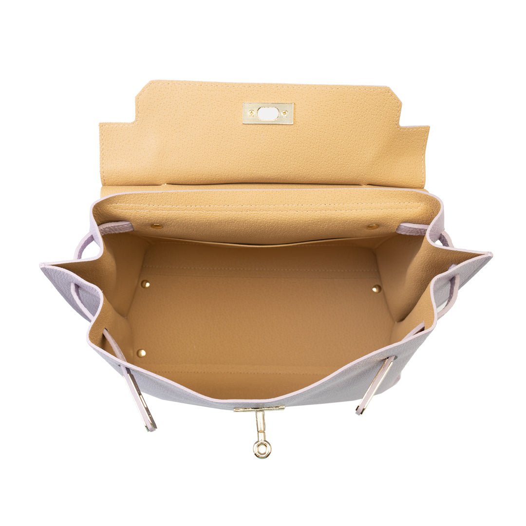 Sac à main femme en cuir véritable lilas Raluca