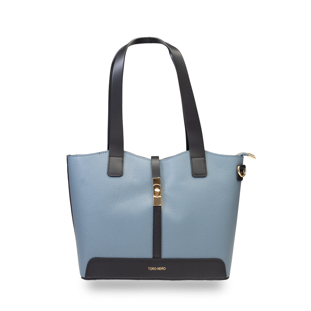 Sorina női táska, természetes bőr, fekete-kék