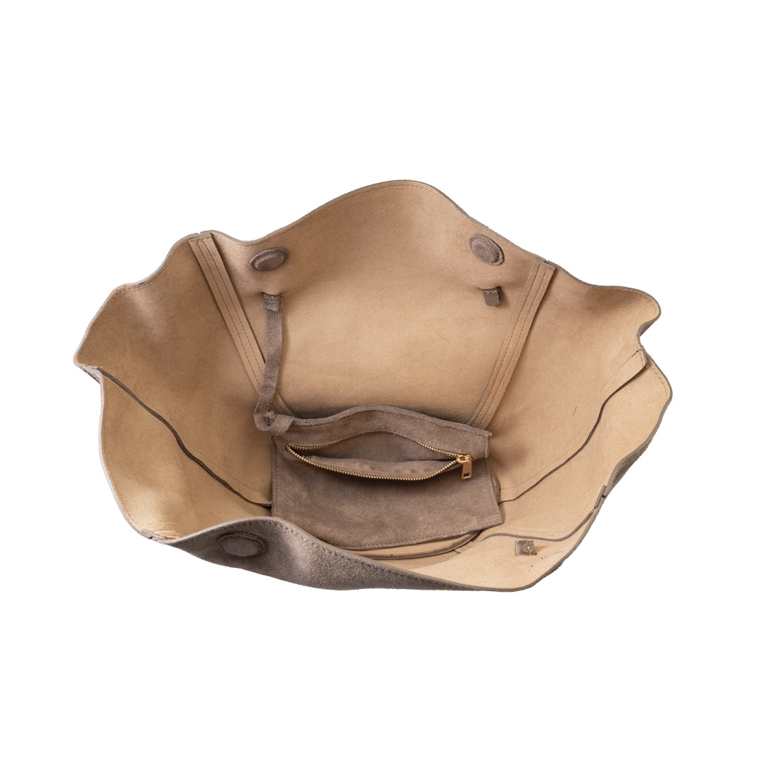 Damenhandtasche aus dunkelgrauem Naturleder Diana