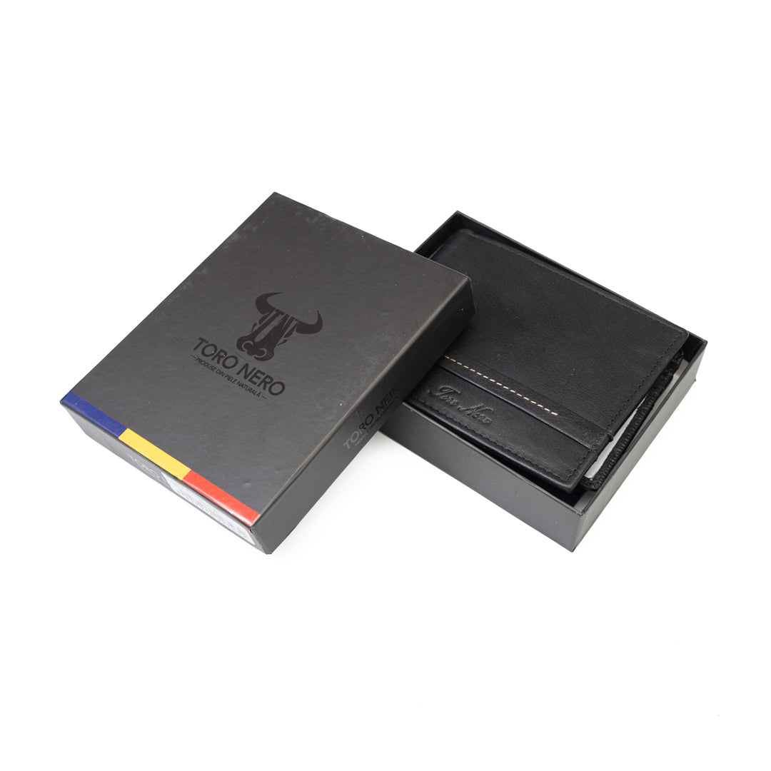 Men's wallet made of genuine leather, black, Andy, RFID protection