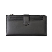 Billetera para mujer de piel natural negra Cory, protección Rfid