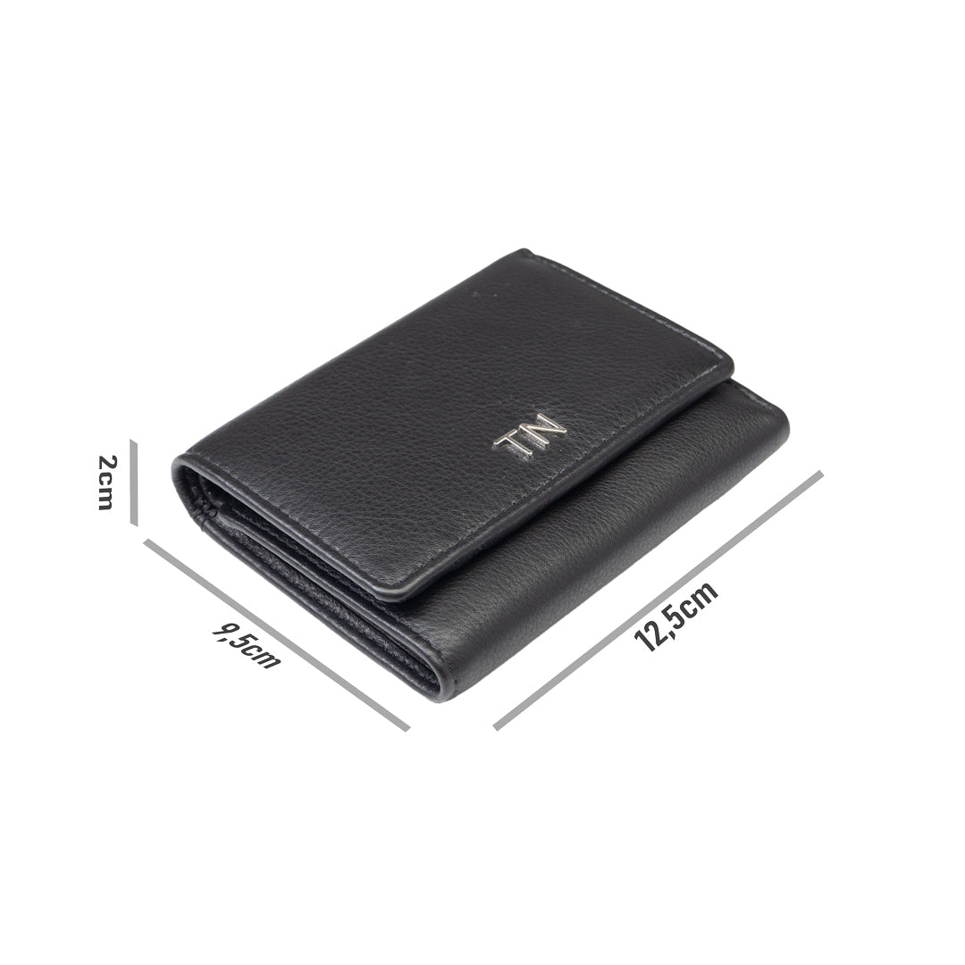 Fekete valódi bőr női pénztárca Ellis, RFID védelem