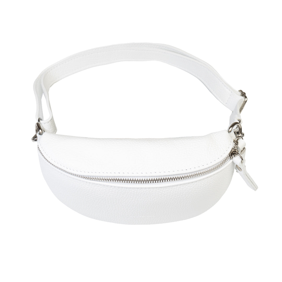 Damska nerka ze skóry naturalnej biała Waist Glam