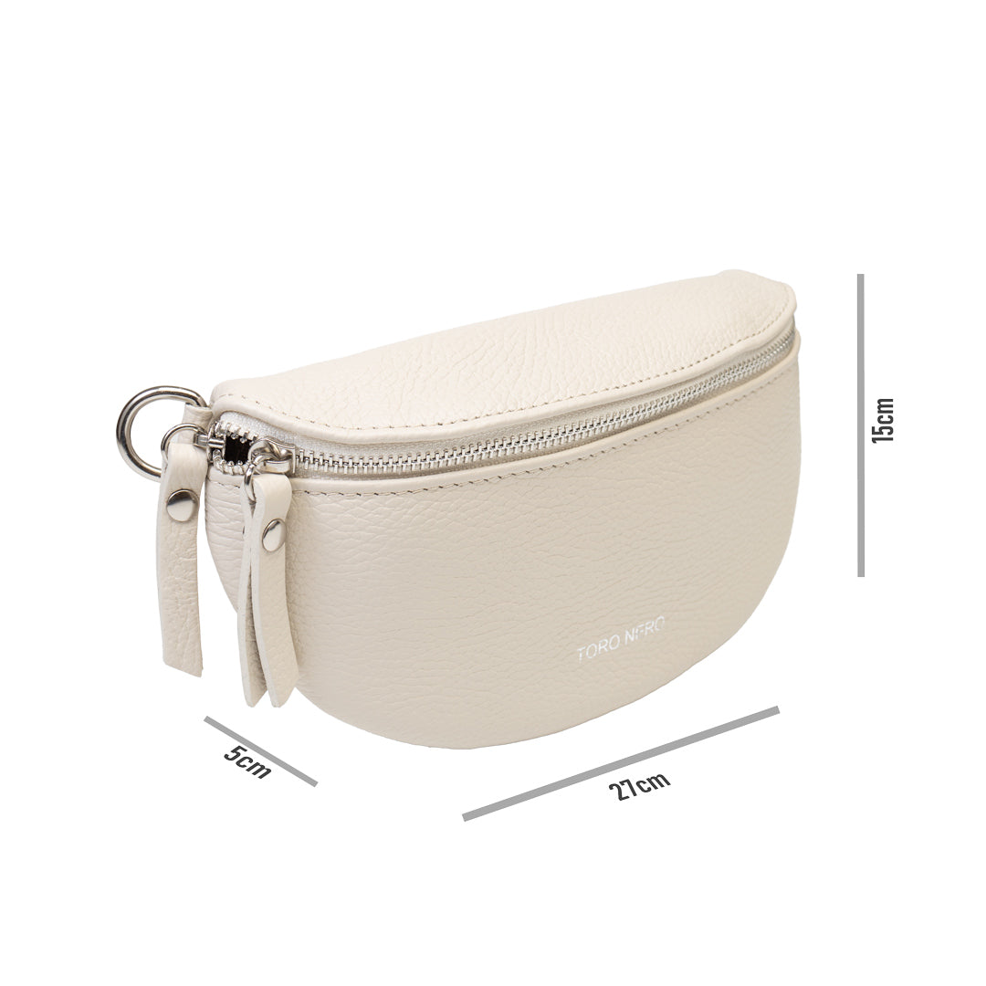 Bézs színű, valódi bőr női övtáska Waist Glam