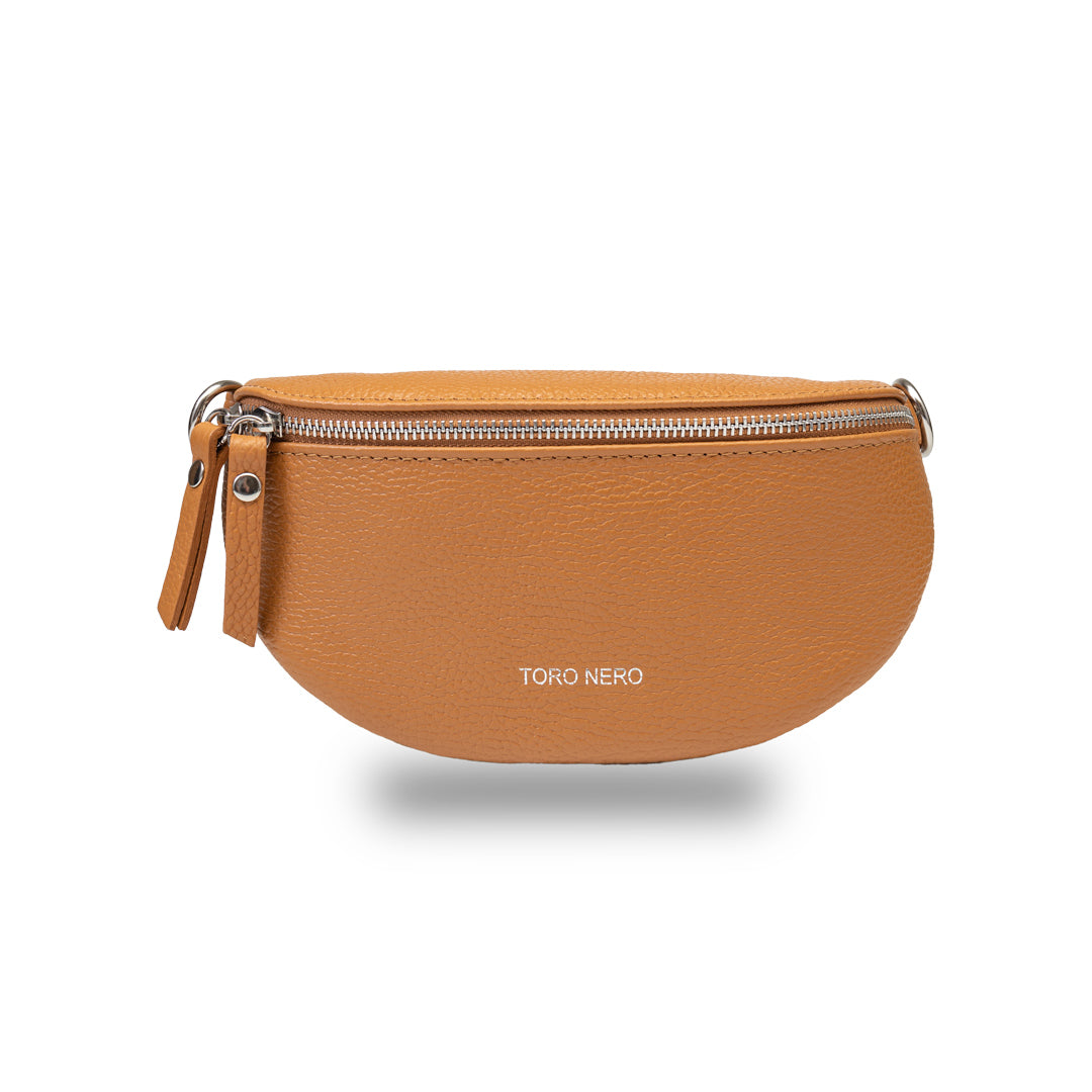 Női övtáska, természetes bőr, barna Waist Glam