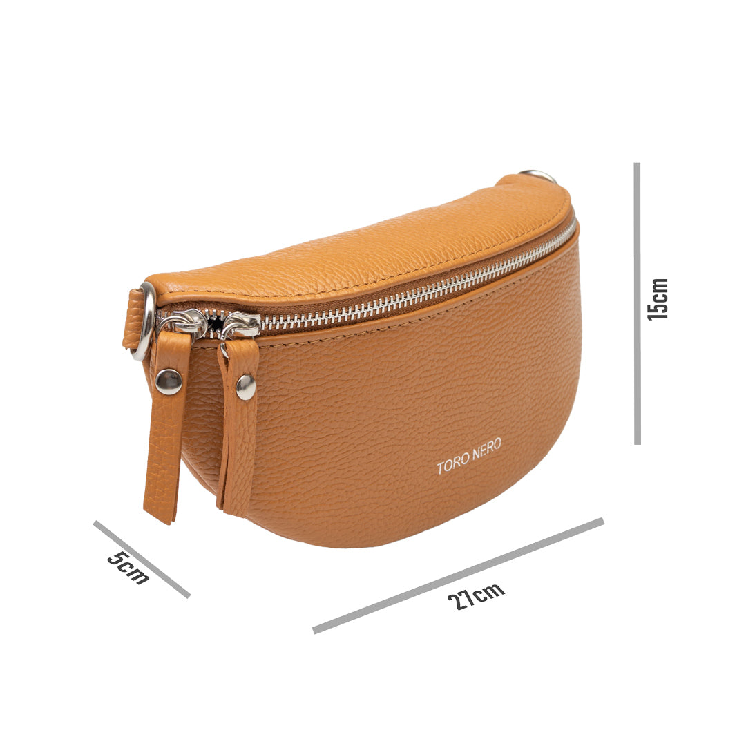 Women's brown genuine leather bag Waist Glam