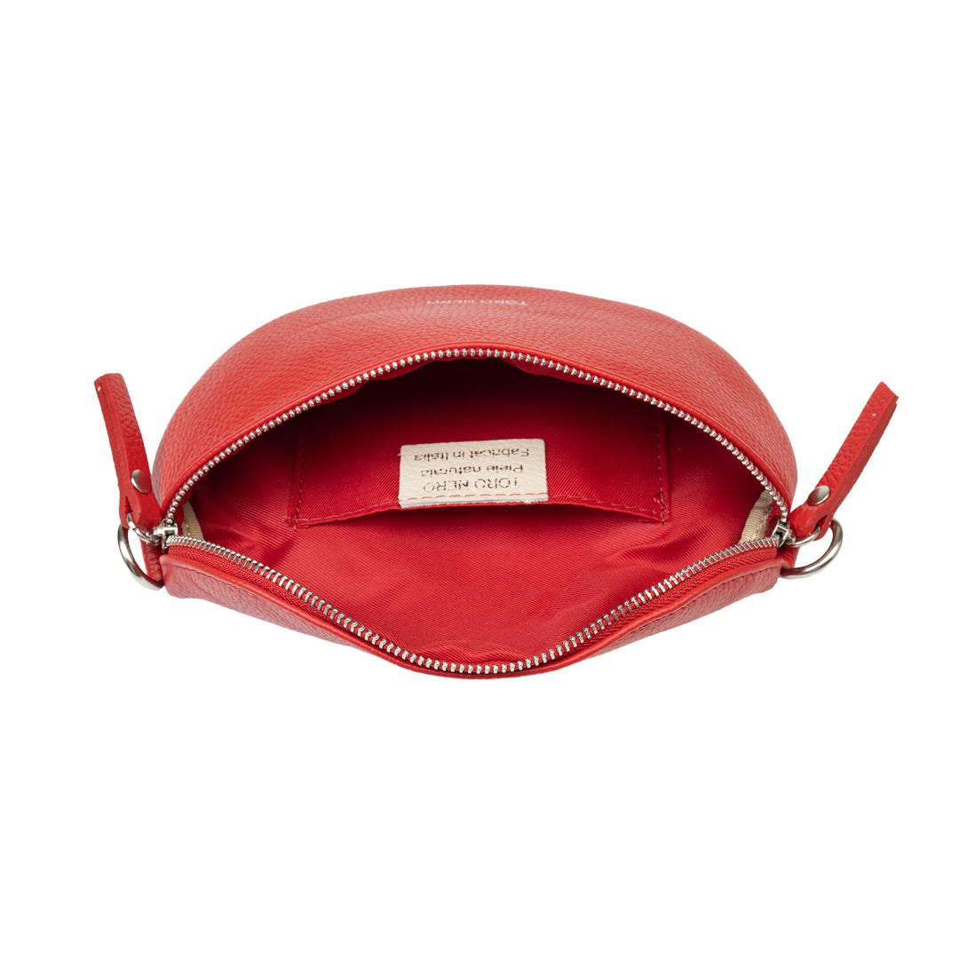 Sac banane femme en cuir véritable rouge Waist Glam