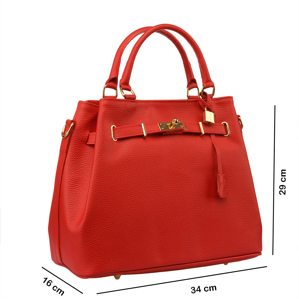 Borsa da donna in vera pelle rossa Odyssey