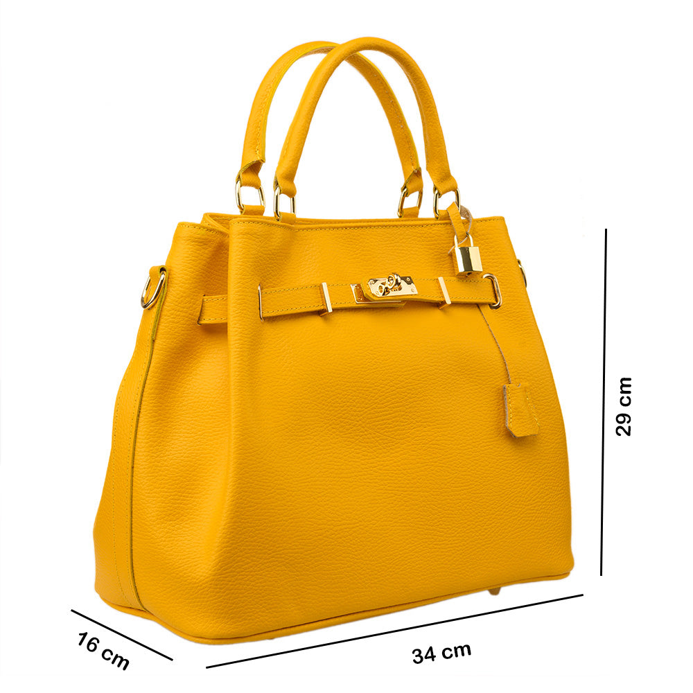 Women's yellow genuine leather bag Odyssey
